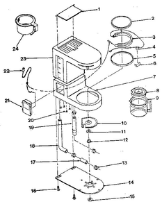 Replacement Parts Diagram and Parts List for A633  Proctor Silex Coffee Maker